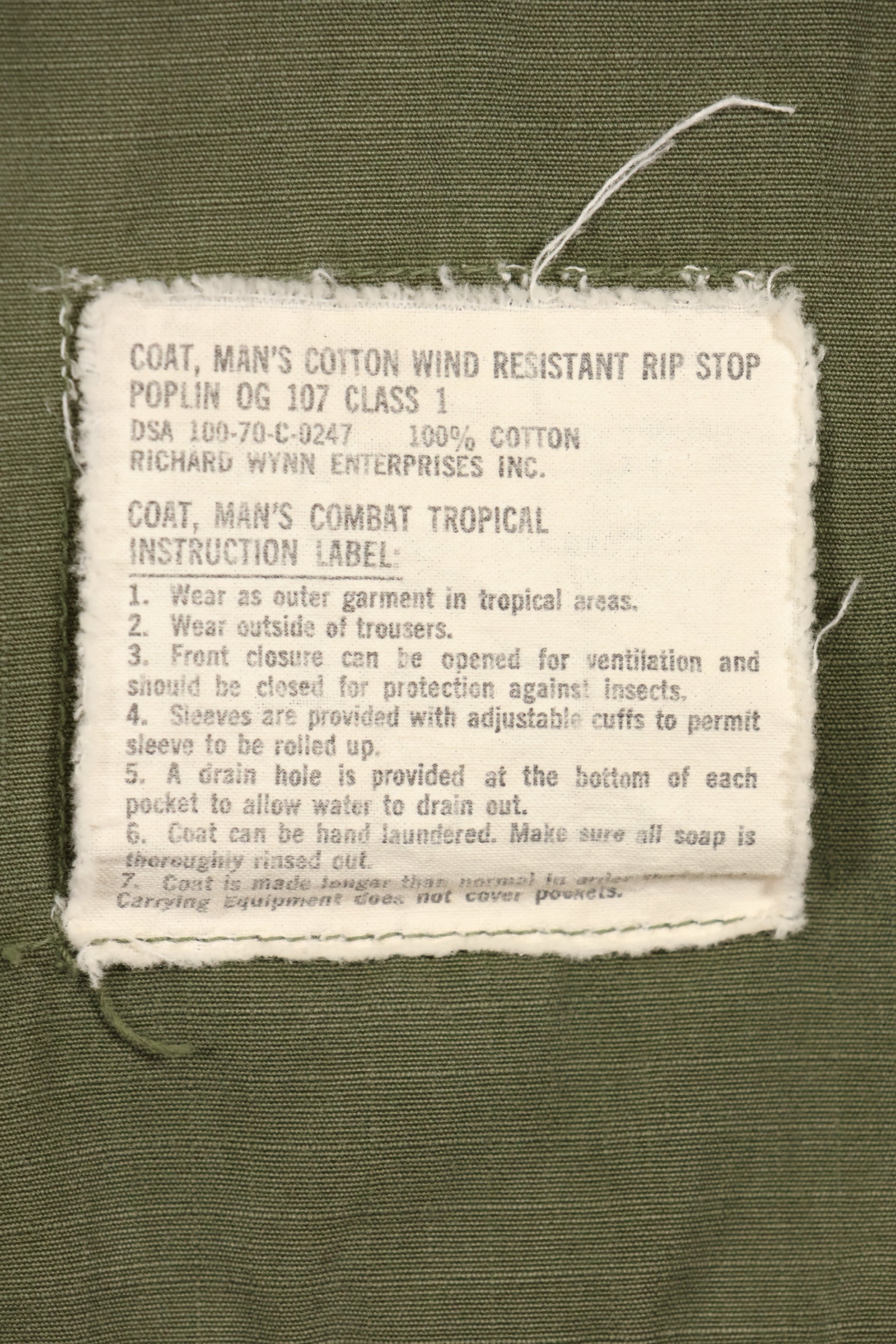 1970 Contract X-SMALL-SHORT 4th Model Jungle Fatigue Jacket Used Film Company Release