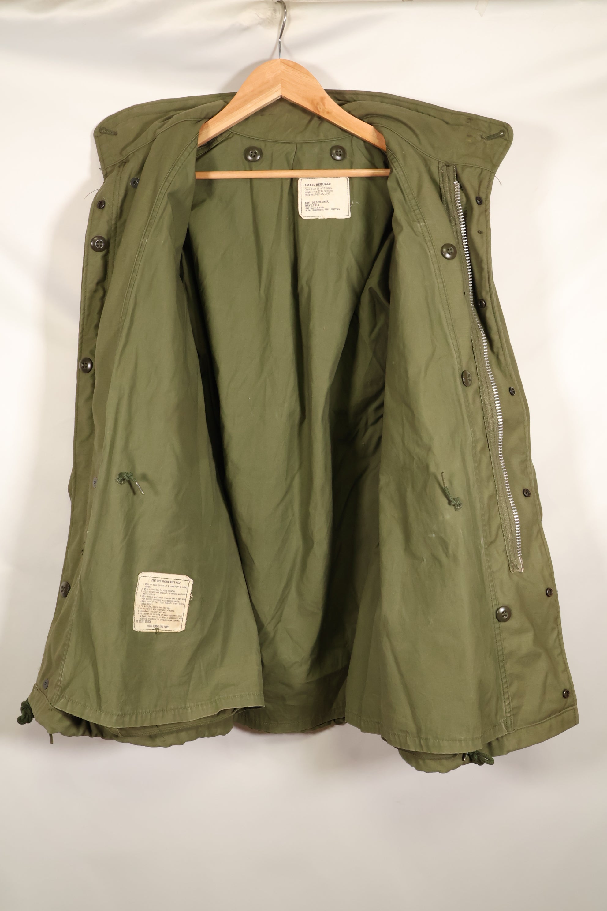 1971 Contract S-R 2nd Model M65 Field Jacket - Good Condition - Used