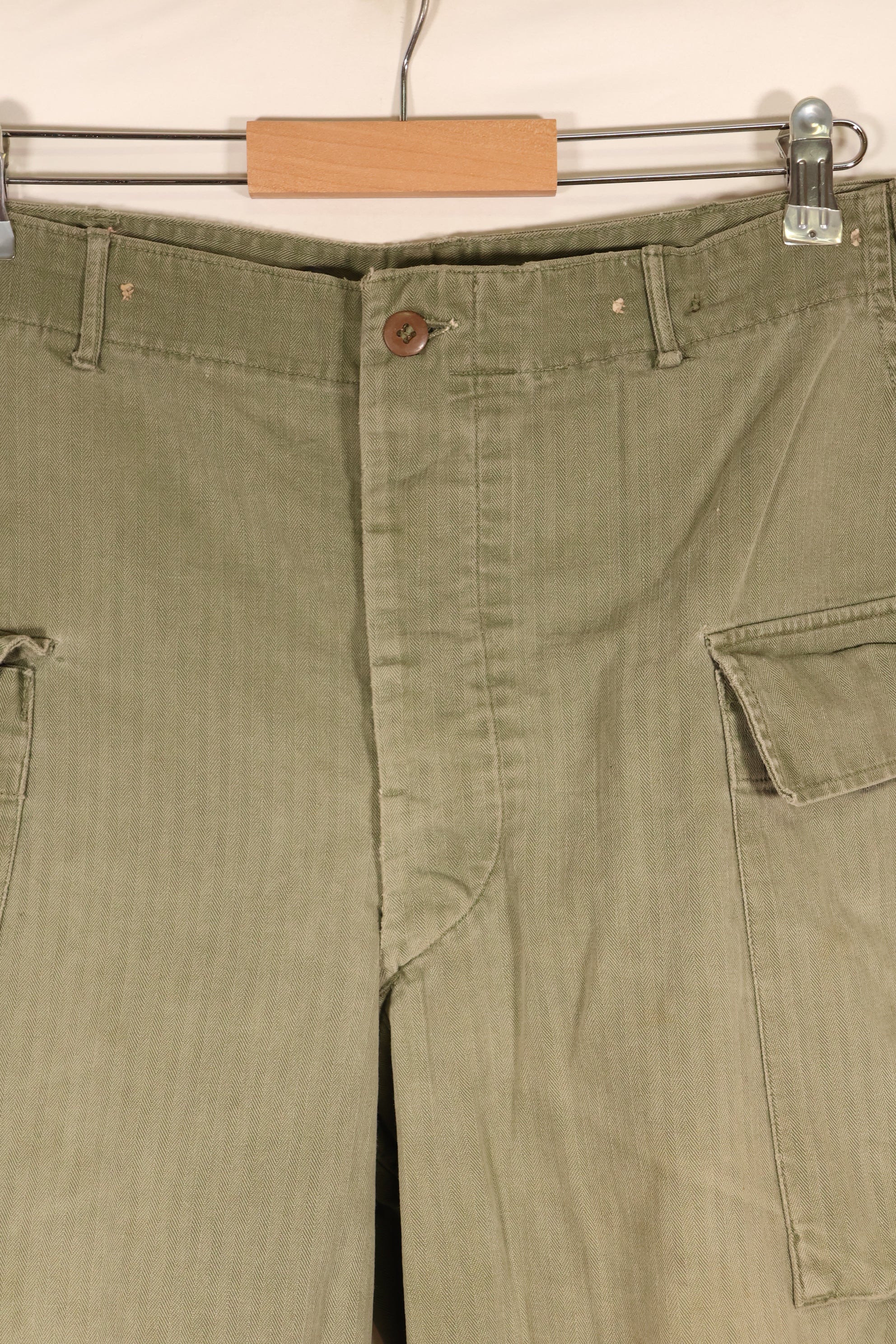 1940年代前半　アメリカ陸軍　HBT　ヘリンボーンツイル　パンツ　スペシャル　対ガス防護　中古品