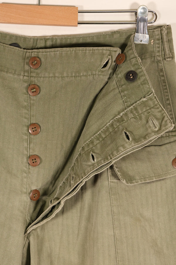 1940年代前半　アメリカ陸軍　HBT　ヘリンボーンツイル　パンツ　スペシャル　対ガス防護　中古品