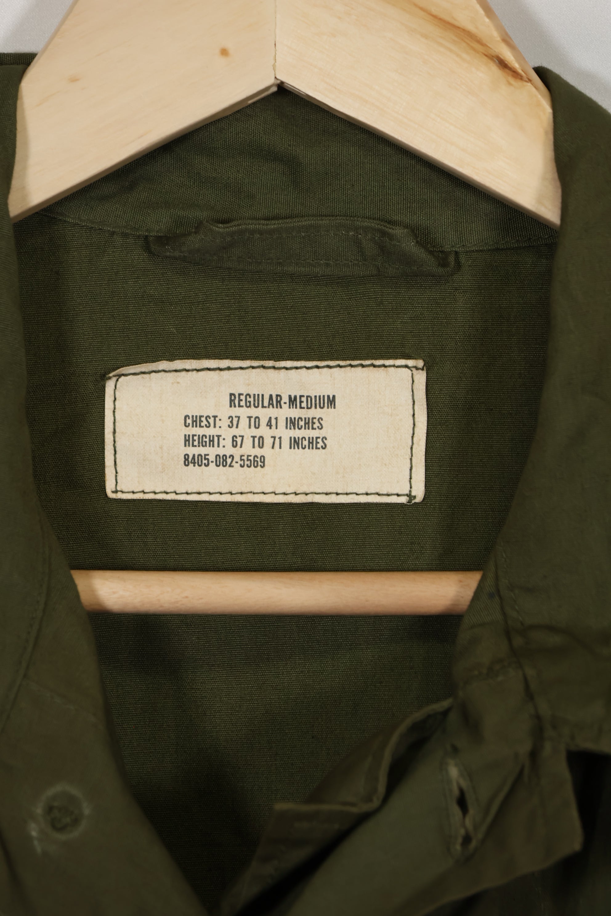 Mid-1960s 3rd Model Jungle Fatigue Jacket, used with patch marks