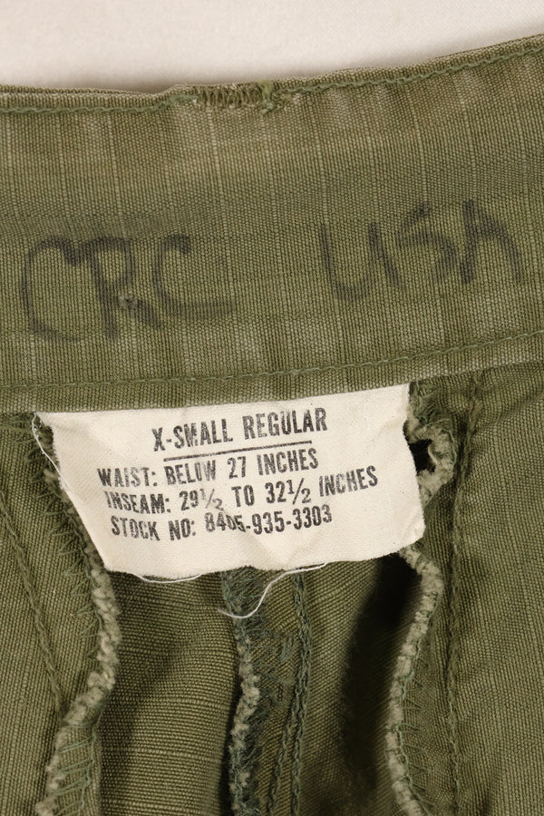 Circa 1967 XS-R size 4th Model Jungle Fatigue pants, used, released by a movie company.