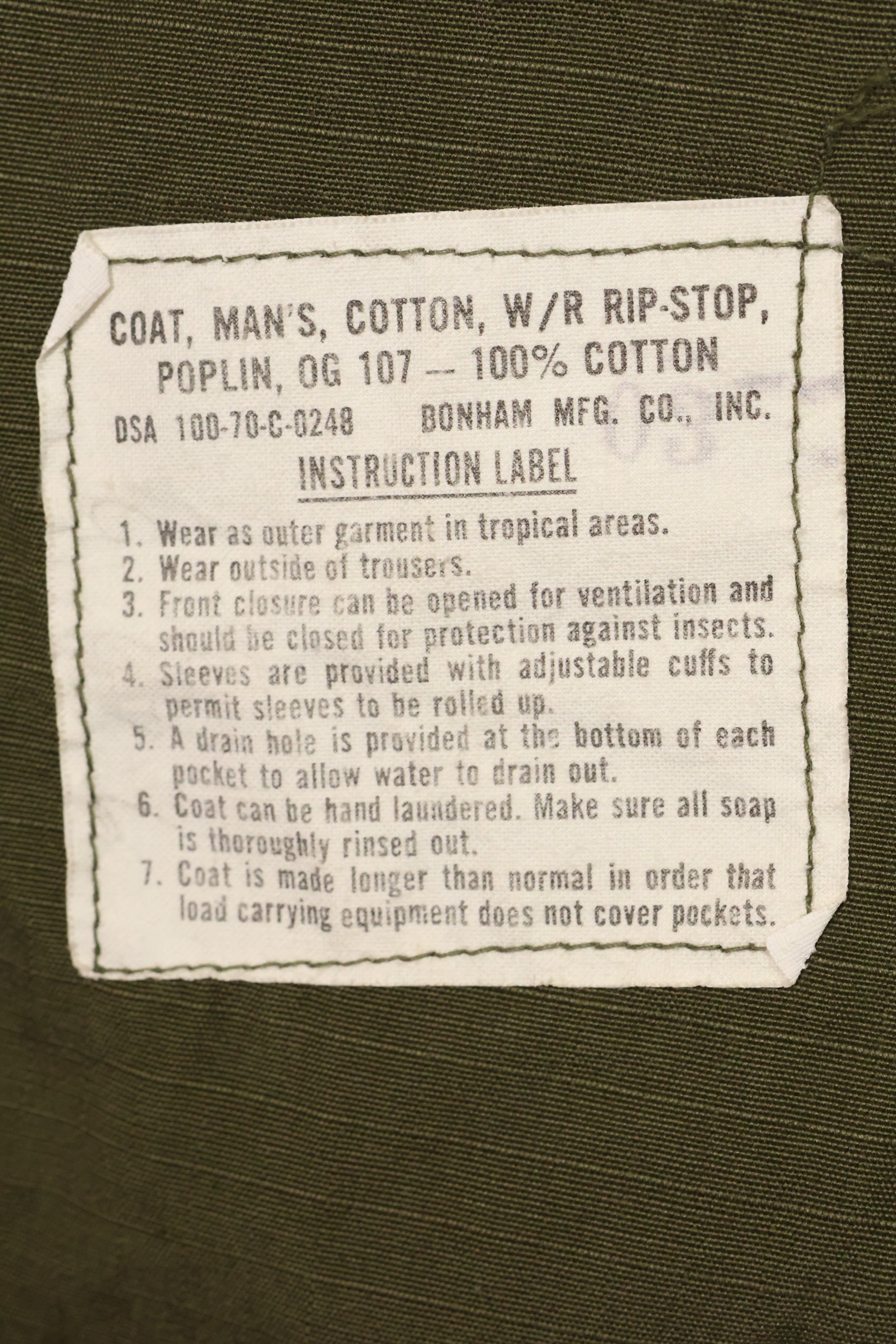1970 Contract 4th Model Jungle Fatigue Jacket M-L Almost unused