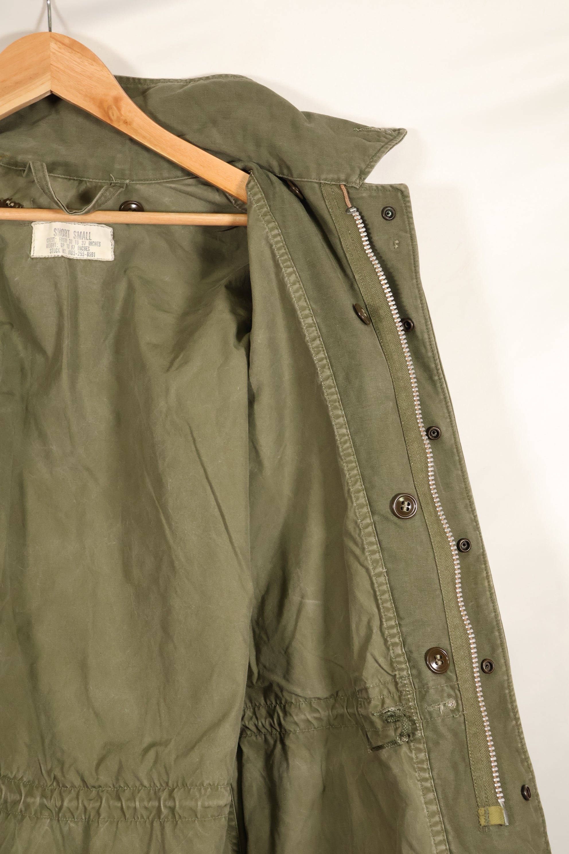 1957 Contract, S-S, U.S. Military, M51 Fold Jacket, No Liner, Faded, Used