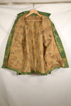 Authentic Fabric: Mitchell Pattern Camouflage, 1st Model Jungle Fatigue Jacket, Tent Fabric, Used