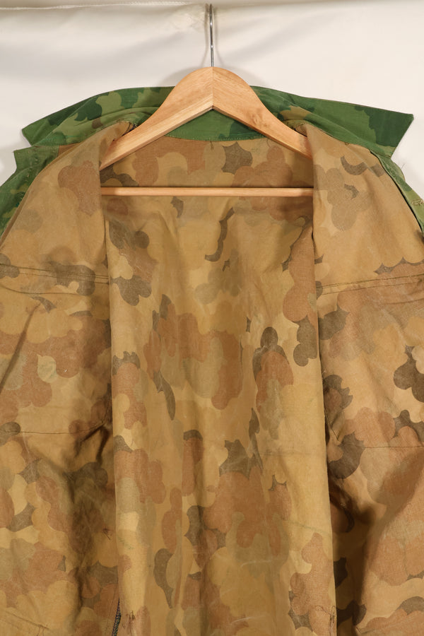 Authentic Fabric: Mitchell Pattern Camouflage, 1st Model Jungle Fatigue Jacket, Tent Fabric, Used