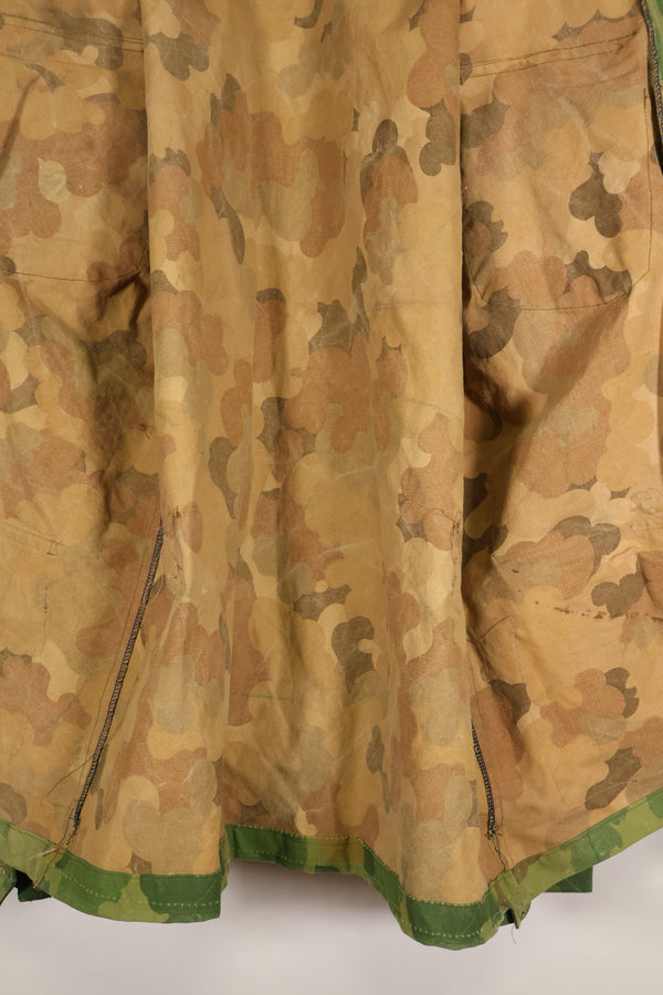 Authentic Fabric: Mitchell Pattern Camouflage, 1st Model Jungle Fatigue Jacket, Tent Fabric, Used