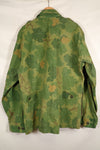 Authentic Fabric: Mitchell Pattern Camouflage, 1st Model Jungle Fatigue Jacket, Tent Fabric, Used