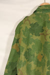 Authentic Fabric: Mitchell Pattern Camouflage, 1st Model Jungle Fatigue Jacket, Tent Fabric, Used