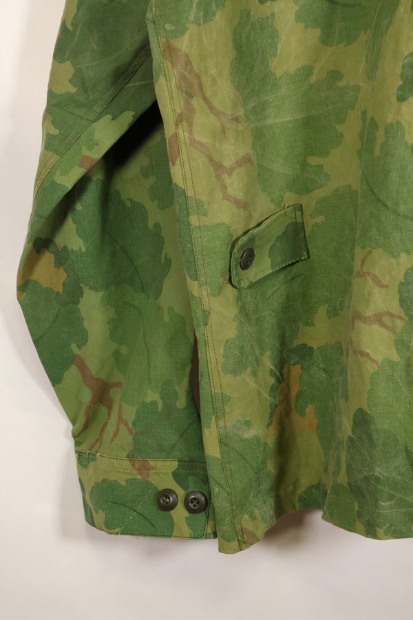 Authentic Fabric: Mitchell Pattern Camouflage, 1st Model Jungle Fatigue Jacket, Tent Fabric, Used