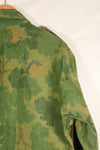 Authentic Fabric: Mitchell Pattern Camouflage, 1st Model Jungle Fatigue Jacket, Tent Fabric, Used