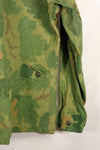 Authentic Fabric: Mitchell Pattern Camouflage, 1st Model Jungle Fatigue Jacket, Tent Fabric, Used