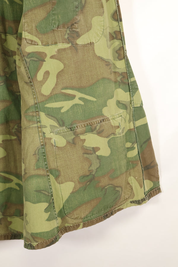 Contract circa 1967, size tag missing, early print, USMC non-rip ERDL jungle fatigues jacket, used