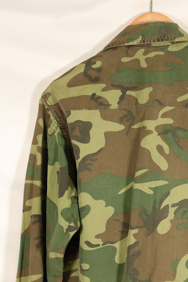 Contract circa 1967, size tag missing, early print, USMC non-rip ERDL jungle fatigues jacket, used