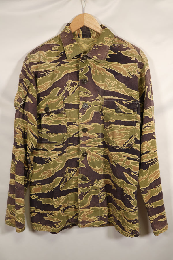 Real Late War Pattern US Size Tiger Stripe Shirt with Pocket Modification Used
