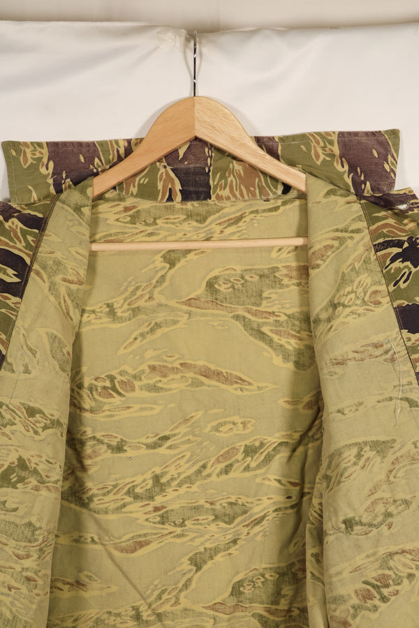Real Late War Pattern US Size Tiger Stripe Shirt with Pocket Modification Used