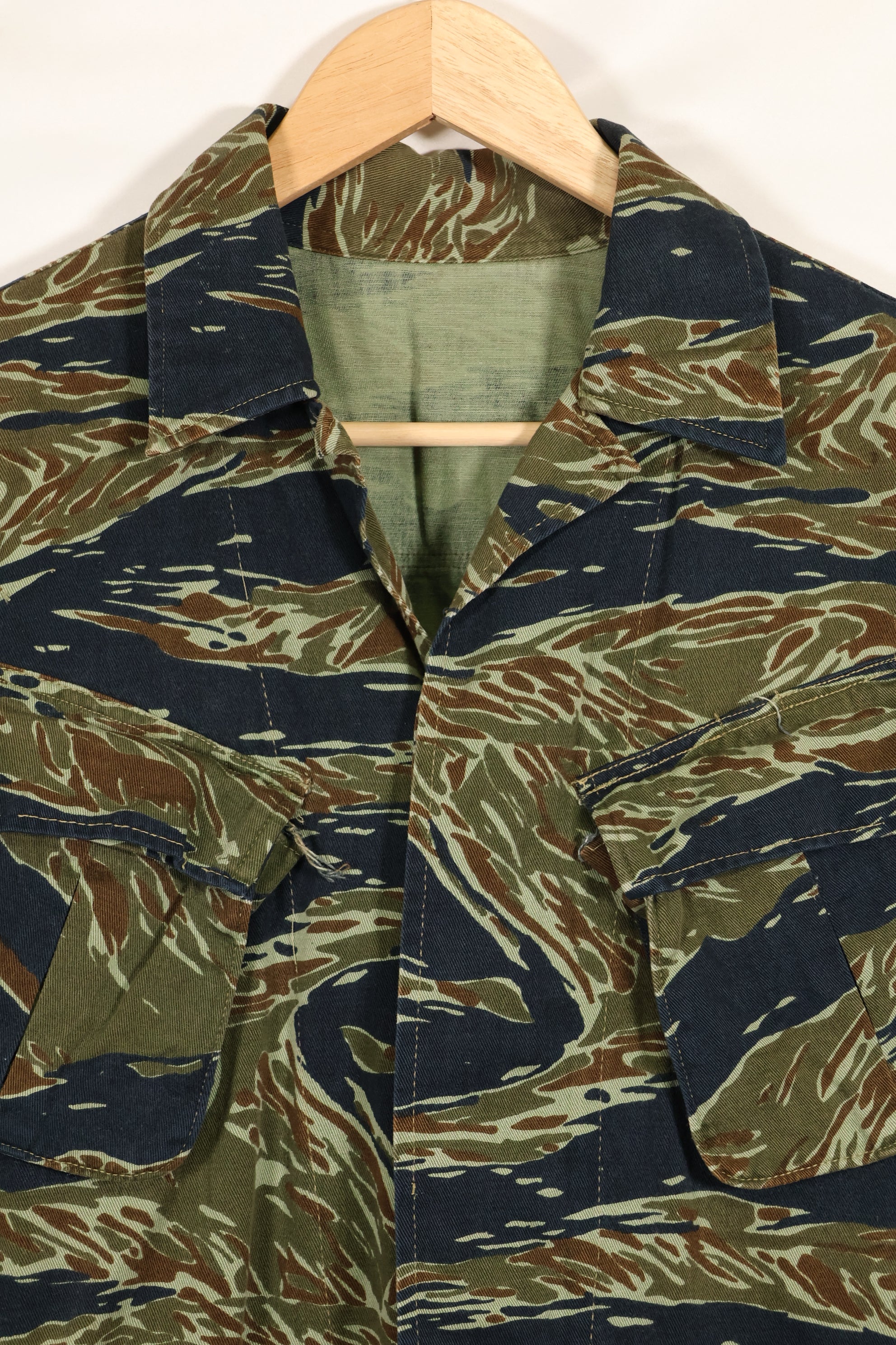 Estimated 1970s Silver Tiger Tiger Stripe Fatigue Jacket, used.