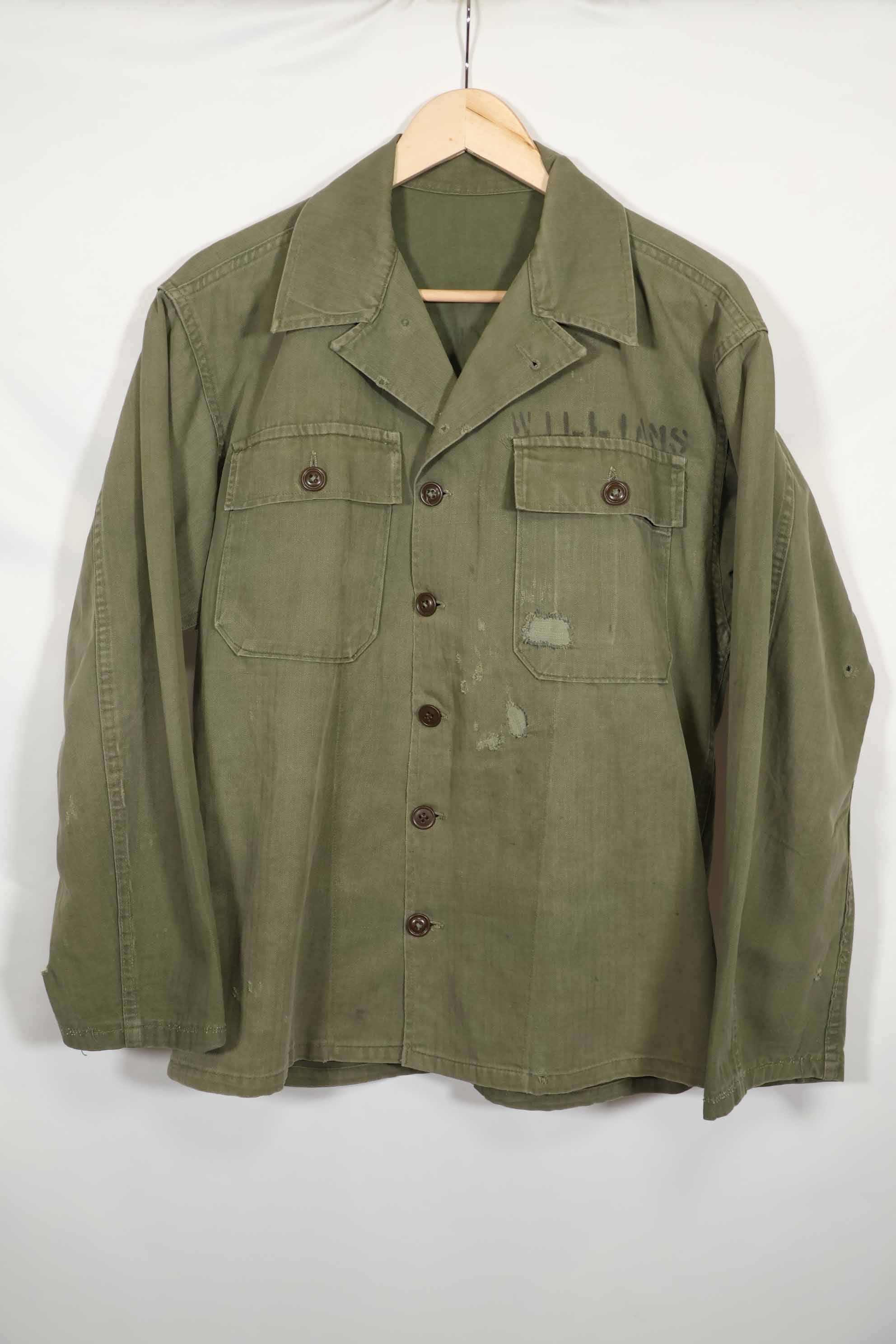 1950's U.S. Army HBT Utility Shirt, used, with name