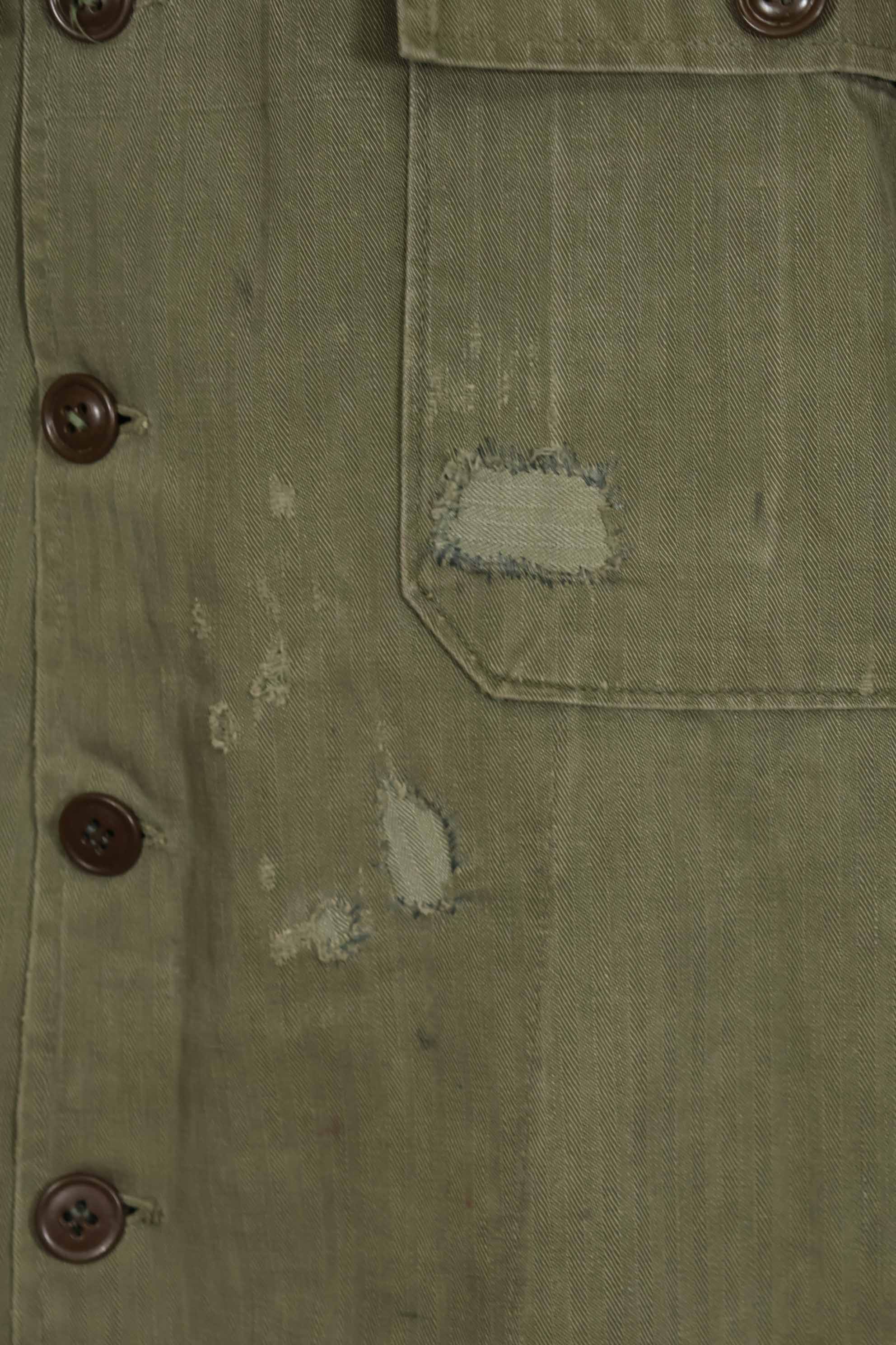 1950's U.S. Army HBT Utility Shirt, used, with name