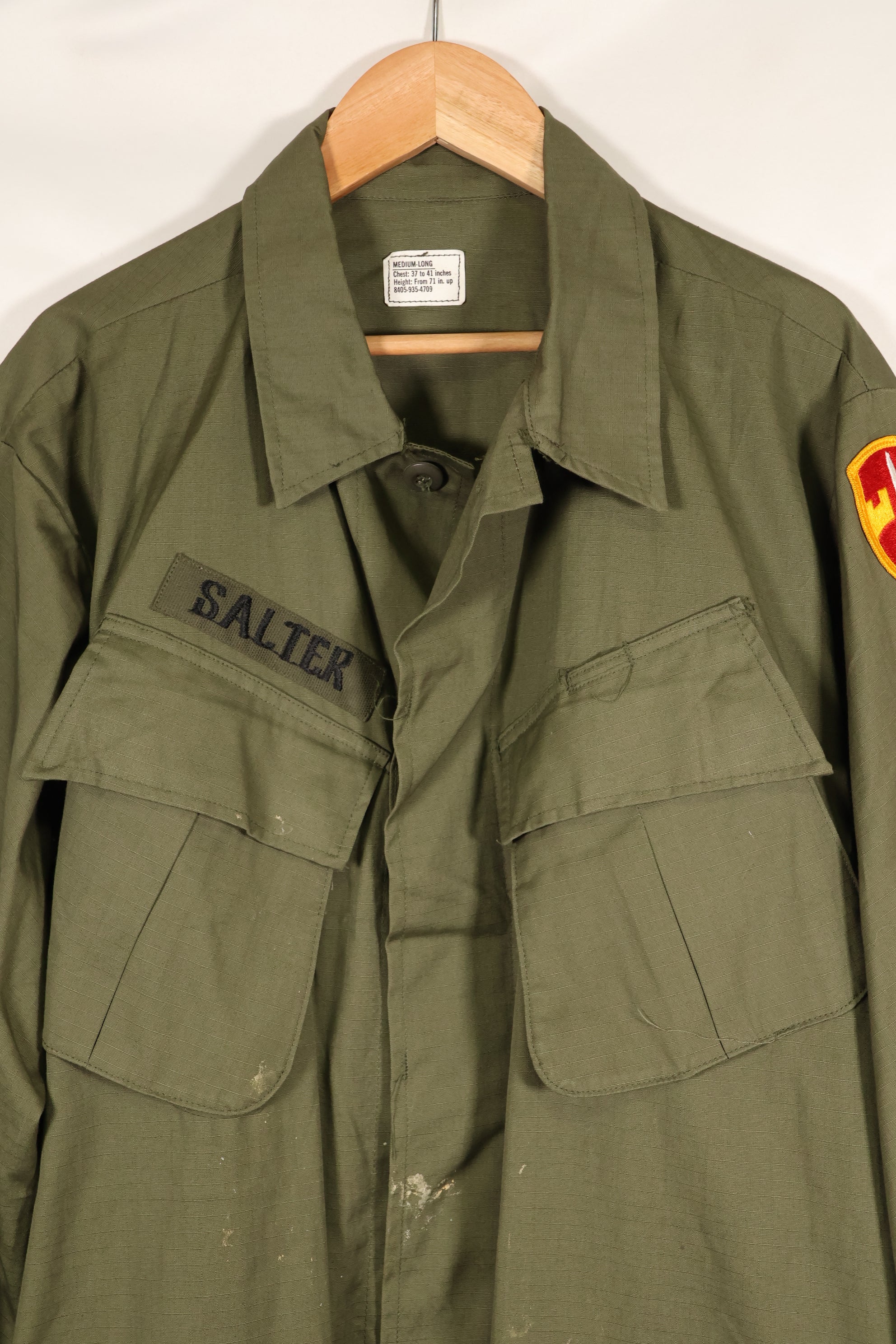 1968 Contract, Deadstock, 4th Model Jungle Fatigue Jacket, Slightly Soiled　