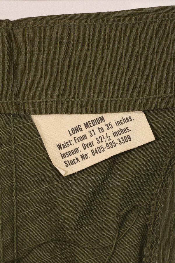 1969 Contract Deadstock 4th Model Ripstop Jungle Fatigue Pants M-L Unused