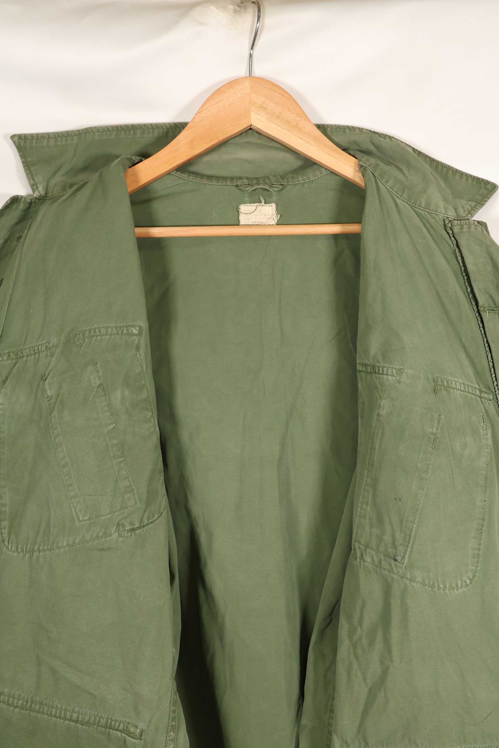 Circa 1965  S-S  2nd Model Jungle Fatigue Jacket  Stained  Faded  Used