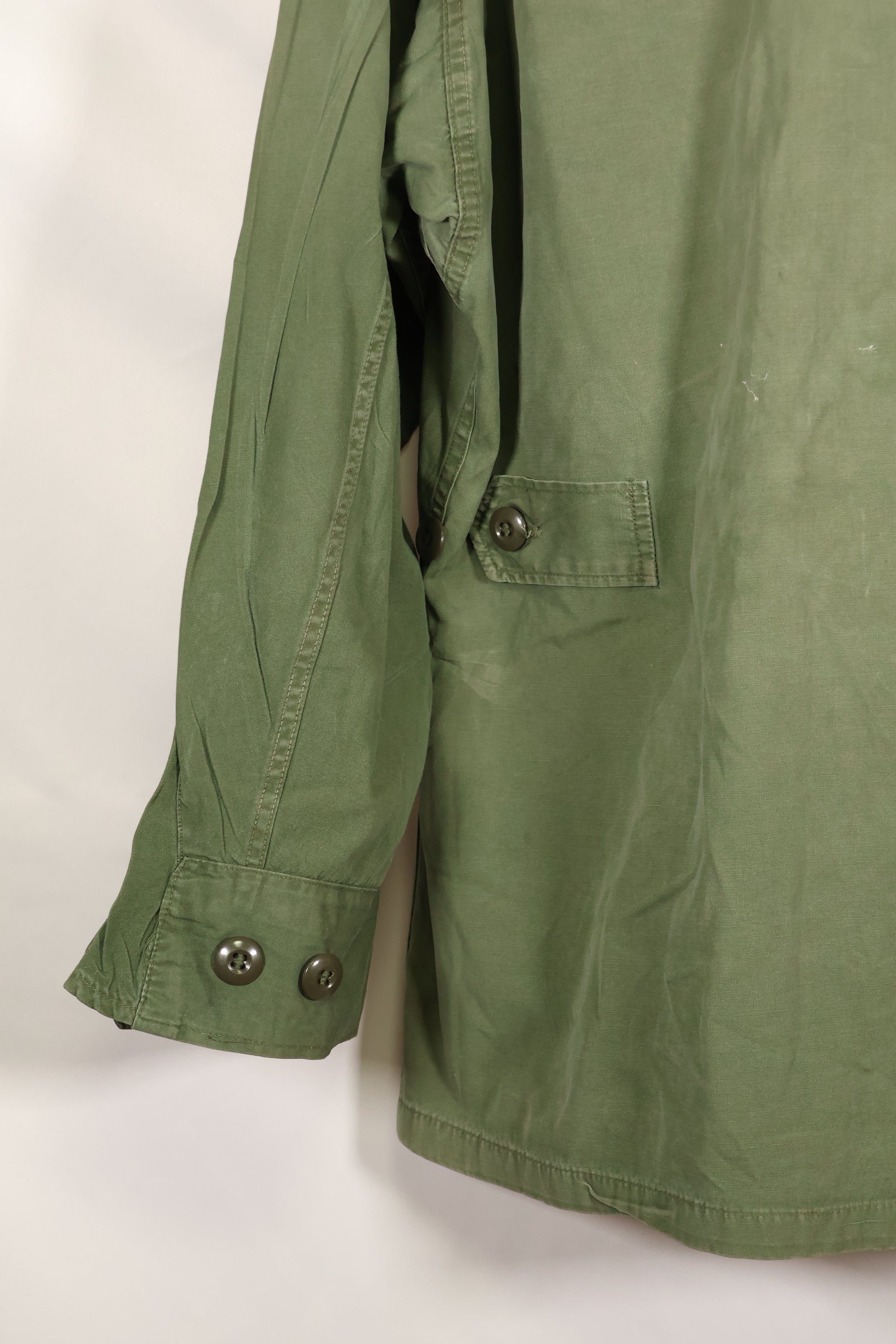 Circa 1965  S-S  2nd Model Jungle Fatigue Jacket  Stained  Faded  Used