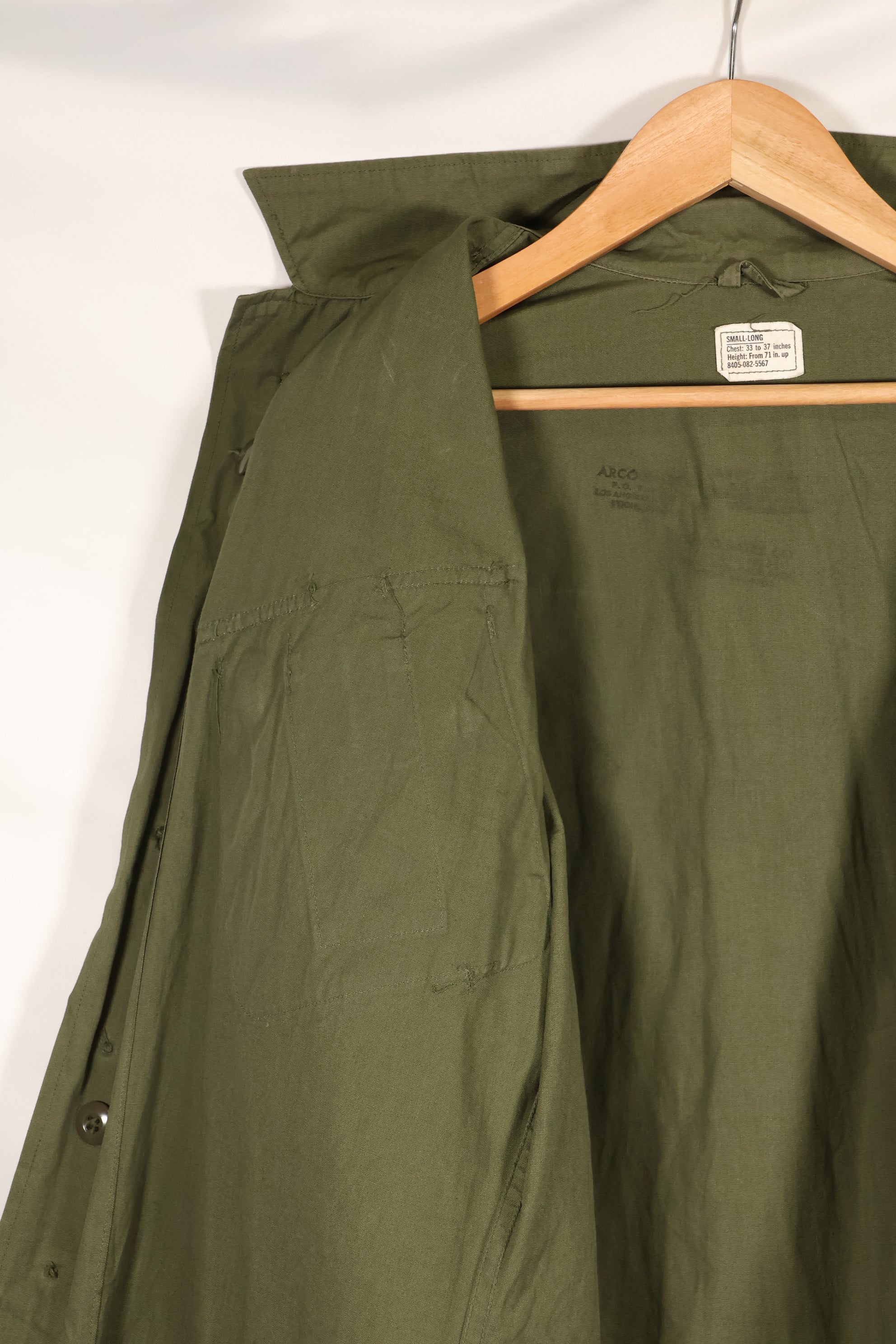 Circa 1965  S-L  2nd Model Jungle Fatigue Jacket  Stains and scuffs  Used