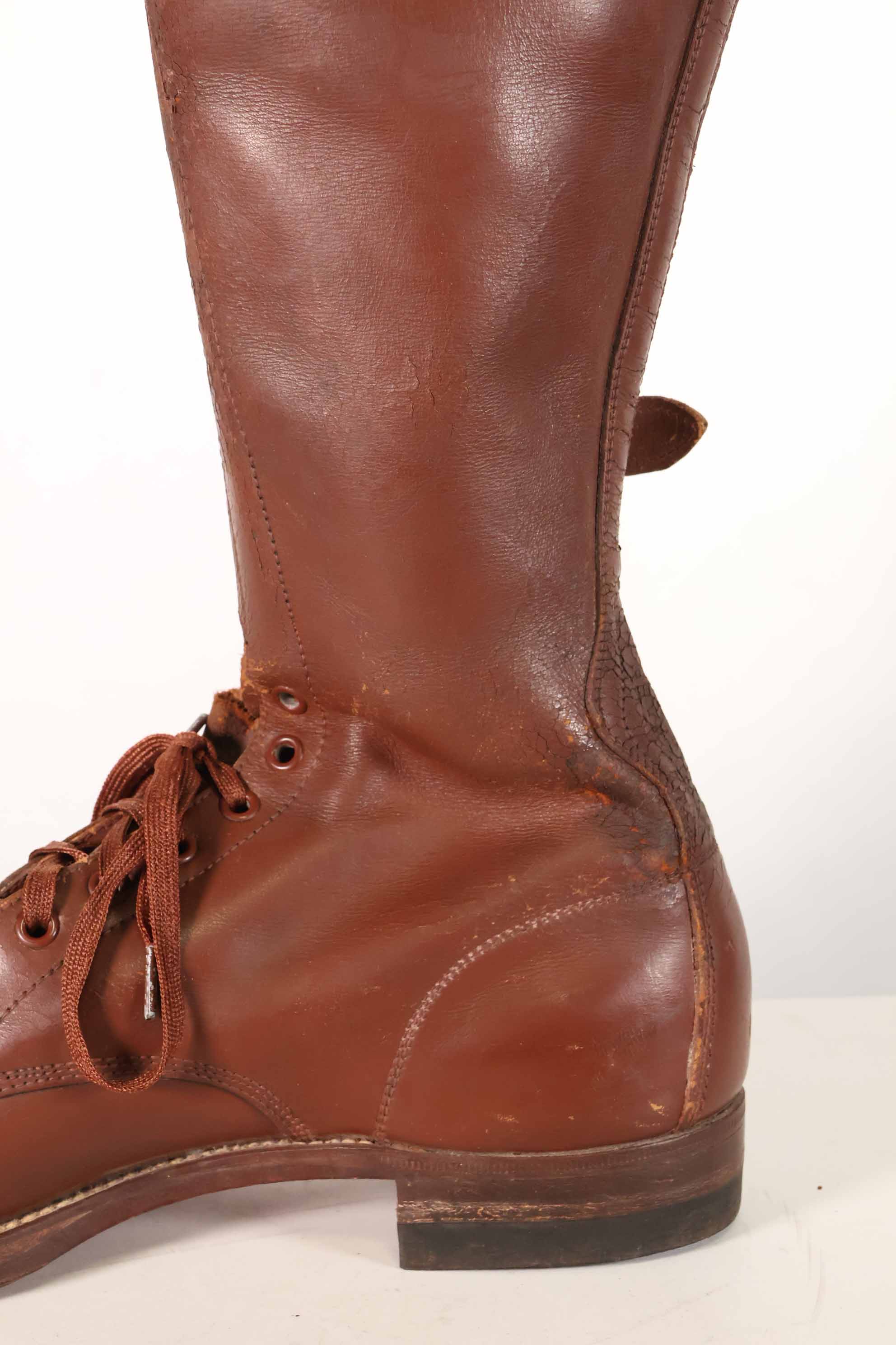 1940's U.S. Army M40 Cavalry Long Boots, 3 buckles, used.