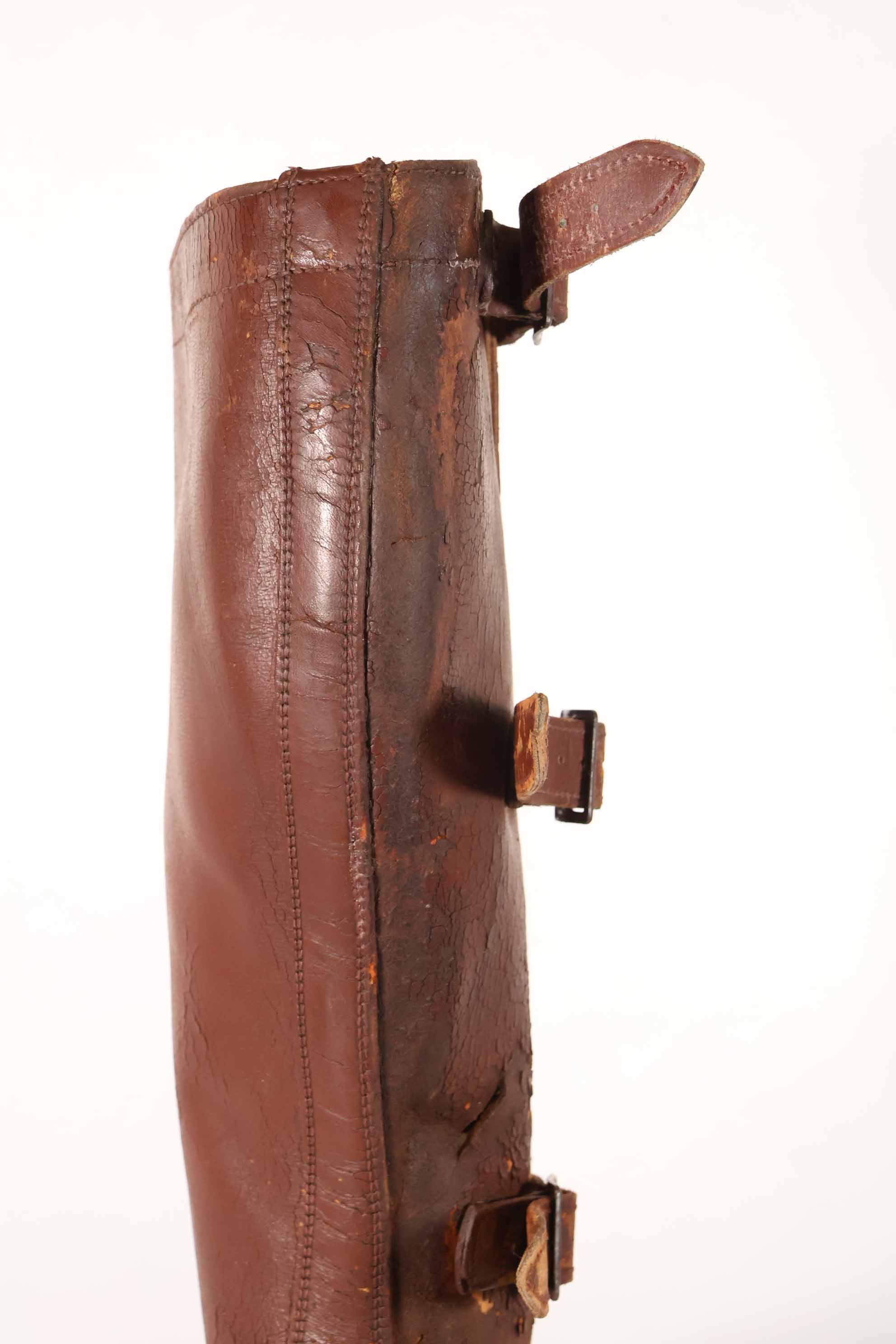 1940's U.S. Army M40 Cavalry Long Boots, 3 buckles, used.