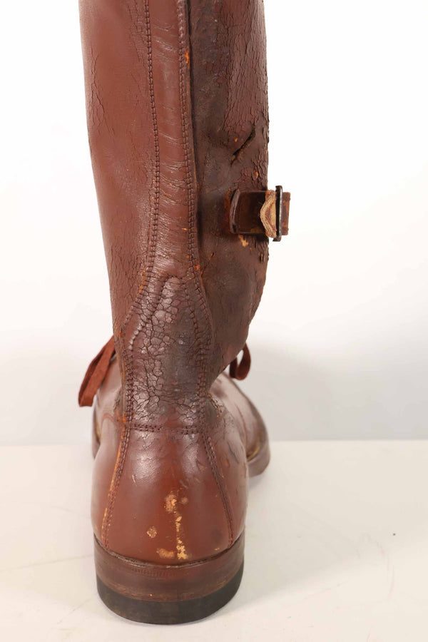 1940's U.S. Army M40 Cavalry Long Boots, 3 buckles, used.