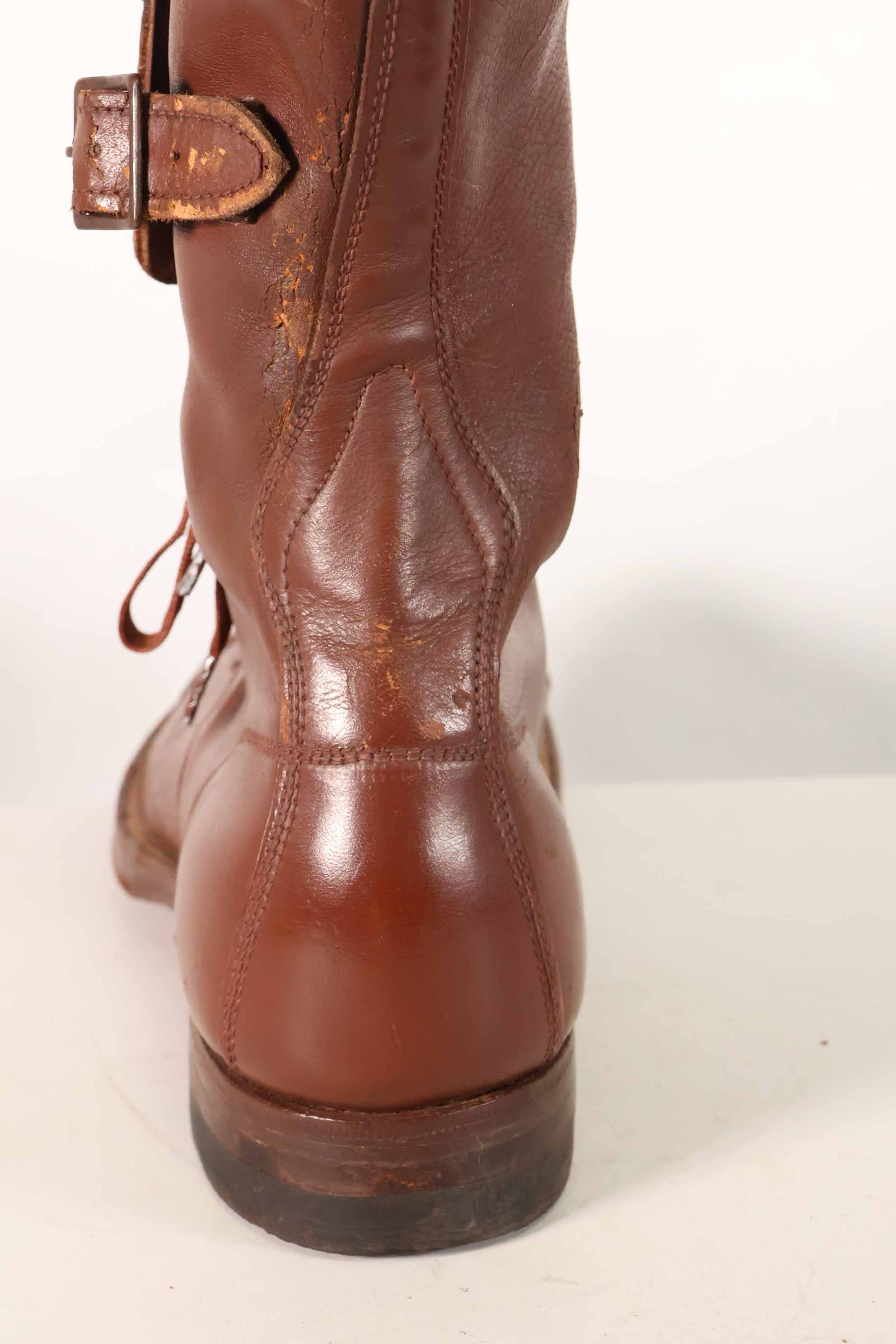 1940's U.S. Army M40 Cavalry Long Boots, 3 buckles, used.