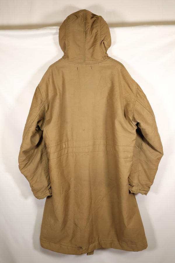 1940s, WWII, U.S. Navy, N-1 Deck Coat, Hooded Jacket, Faded, Stenciled, Used