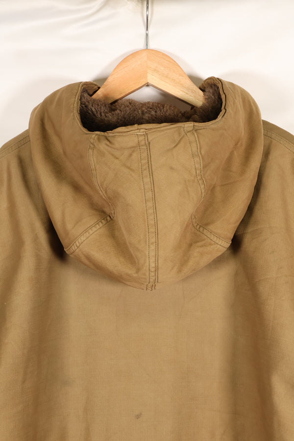 1940s, WWII, U.S. Navy, N-1 Deck Coat, Hooded Jacket, Faded, Stenciled, Used