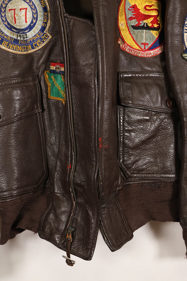 Late 1940s  55J14  U.S. Navy  G-1  Flight Jacket  Very early model  With patches  Rare item