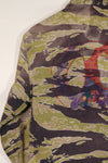 Real heavyweight fabric late war pattern tiger stripe shirt, used.