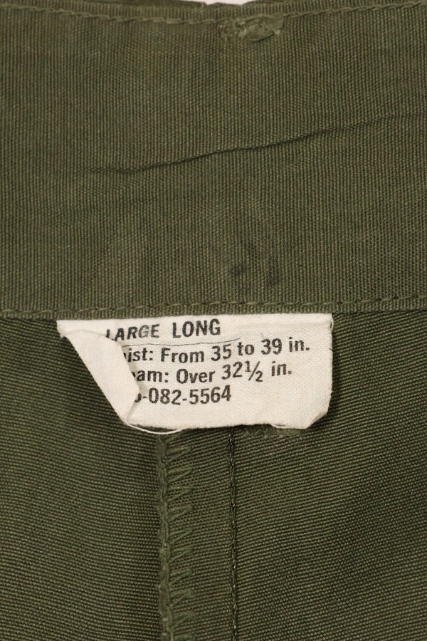 1967 Contract 3rd Model Non Ripstop Jungle Fatigue Pants L-L Used