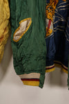 Real early 1950's Japan Jacket, rare embroidery, with piping, used, zipper damaged.