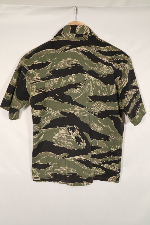 Real Okinawa Tiger Tiger Stripe Shirt JWD Short Sleeve Custom Scratches, etc. Repair Buttons