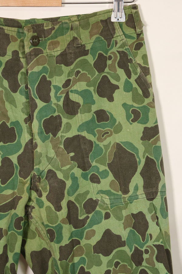 1960s-70s Korean Army Frogskin Camouflage Pants Baker Pants Cut Used B
