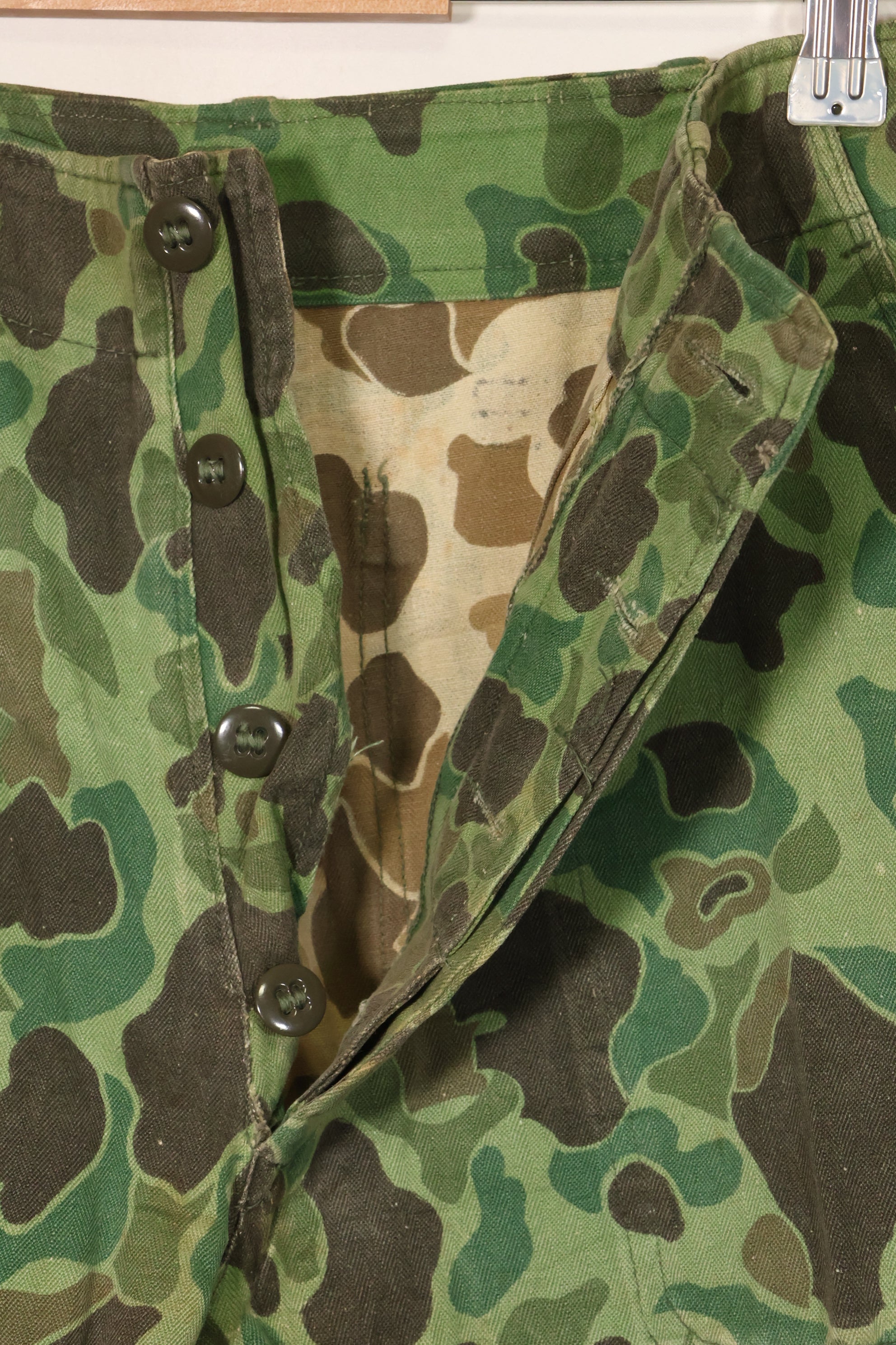 1960s-70s Korean Army Frogskin Camouflage Pants Baker Pants Cut Used B