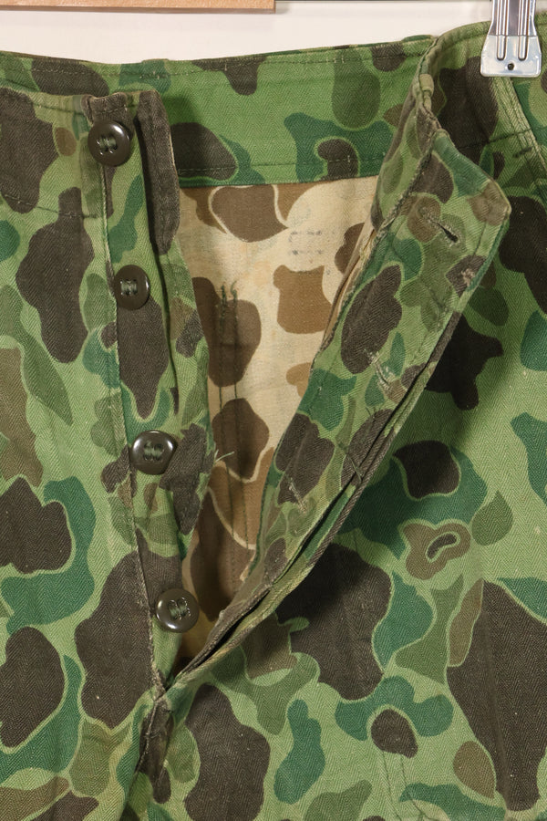 1960s-70s Korean Army Frogskin Camouflage Pants Baker Pants Cut Used B