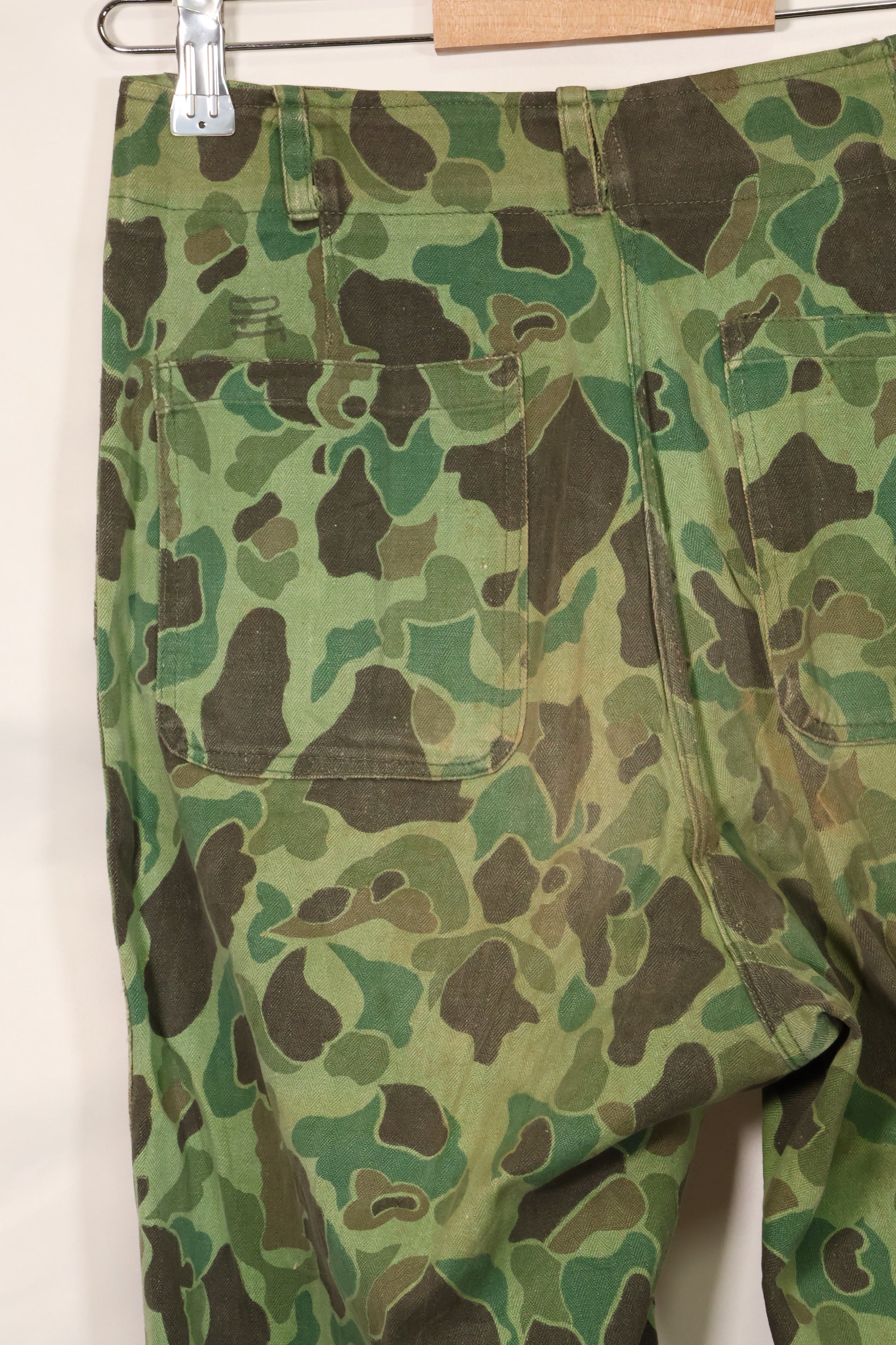 1960s-70s Korean Army Frogskin Camouflage Pants Baker Pants Cut Used B