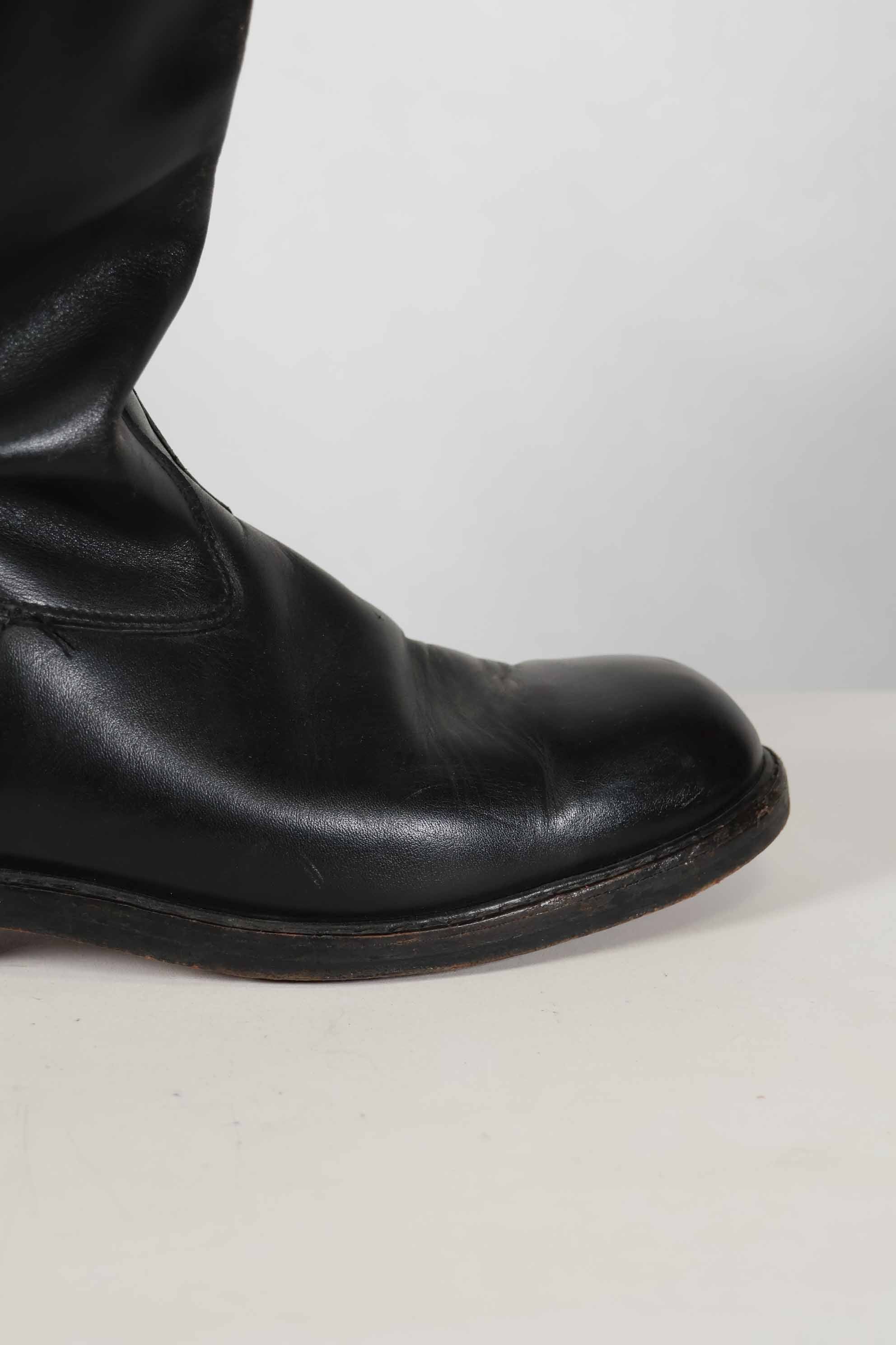 1960's West German Police Riding Boots, Scuffed, Used.