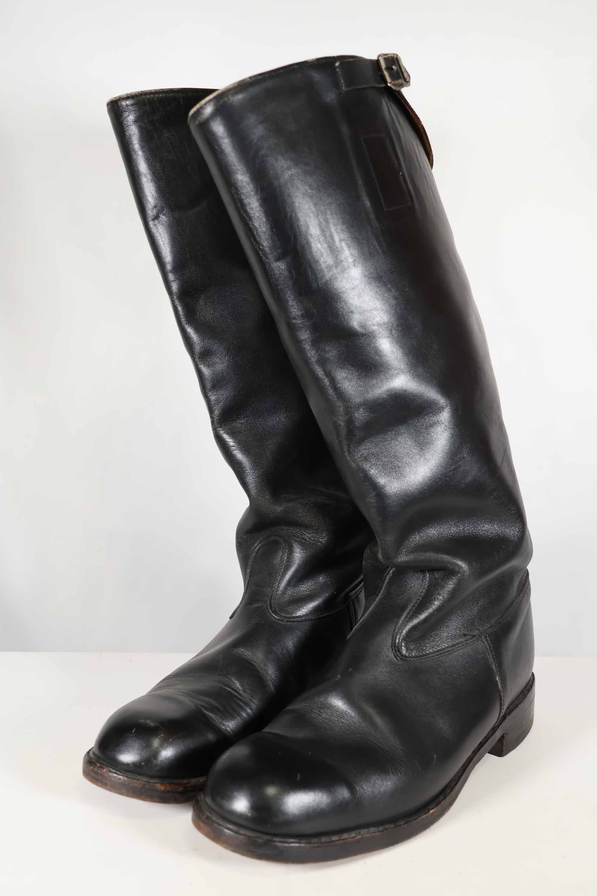 1960's West German Police Riding Boots, Scuffed, Used.