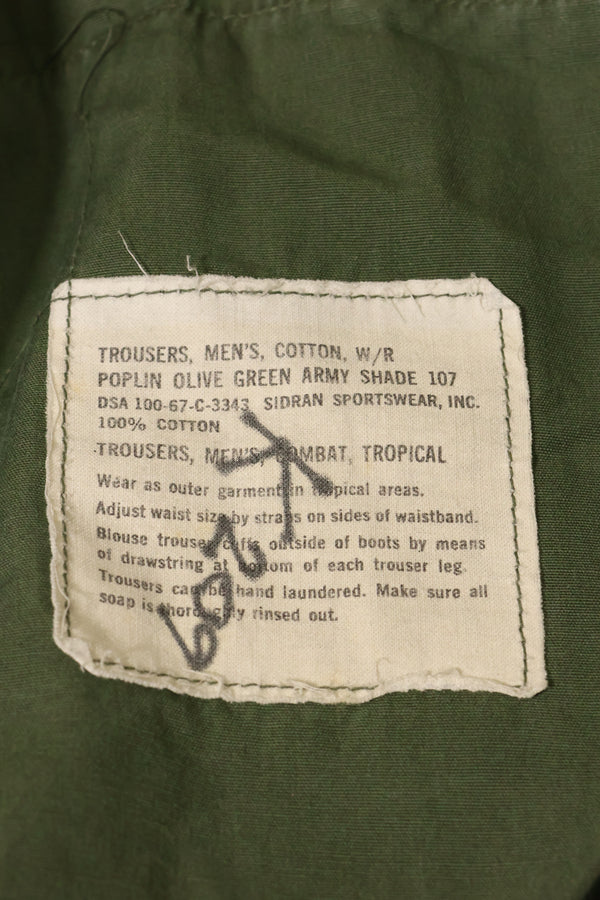 1967 Contract 3rd Model Non Ripstop Jungle Fatigue Pants, L-S, Repaired, Used, B