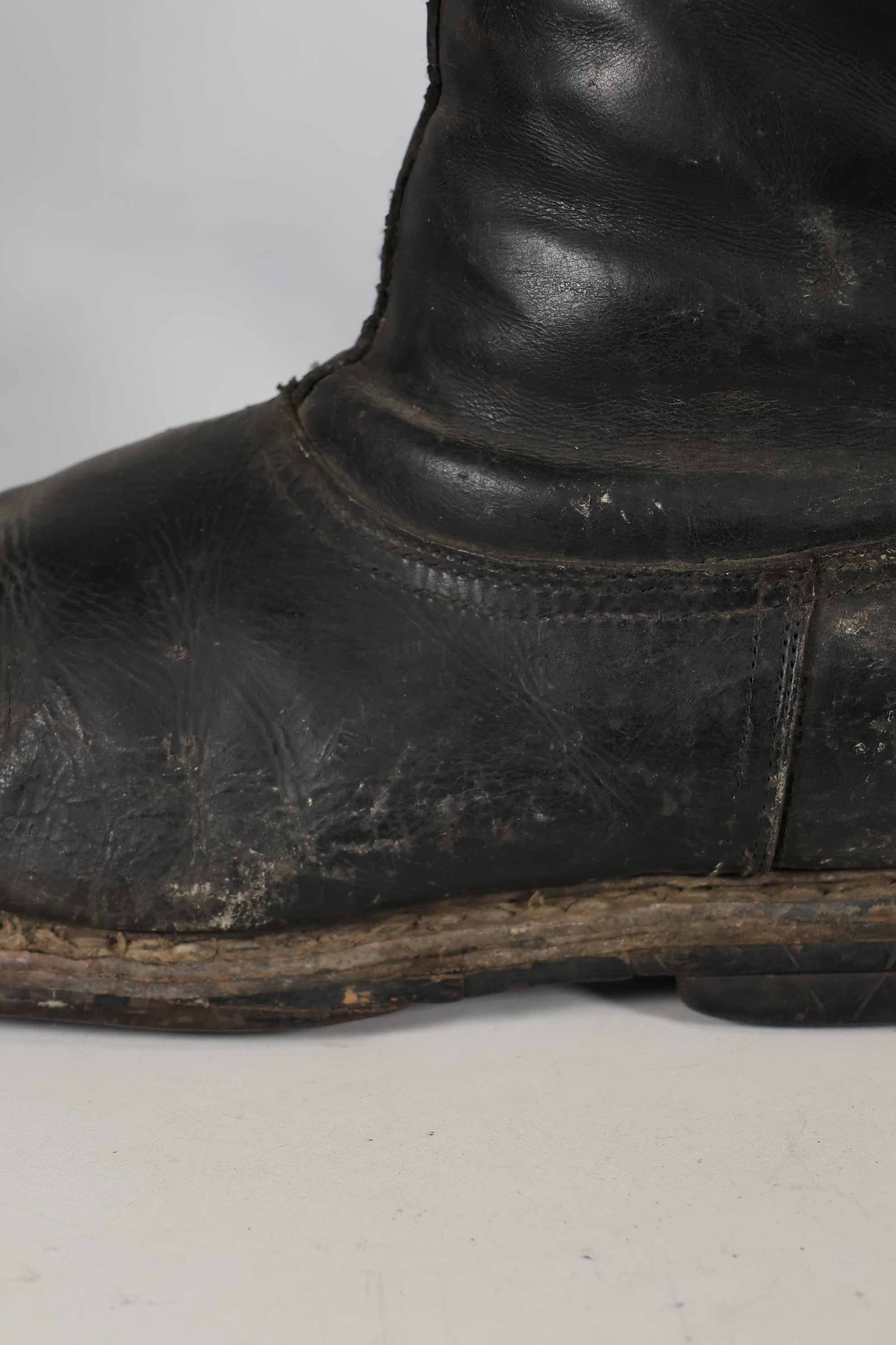 1940s German Air Force Luftwaffe black pilot boots, used.