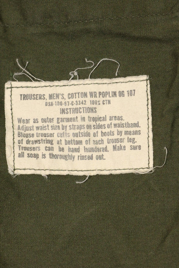 1967 Contract 3rd Model Non Ripstop Jungle Fatigue Pants Size Tag Unreadable Used
