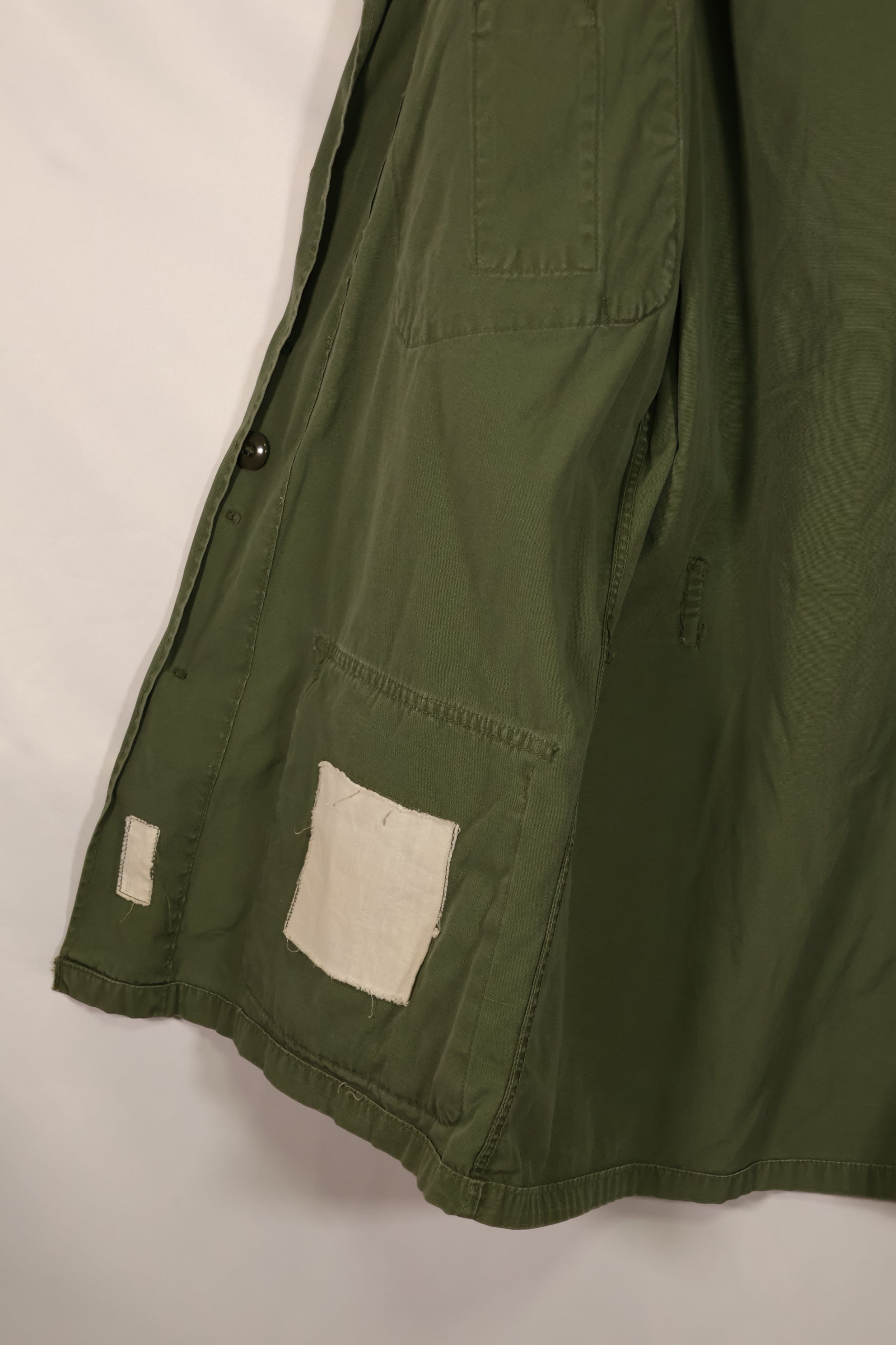 Real 1963-64 1st Model Jungle Fatigue Jacket, stains, holes.