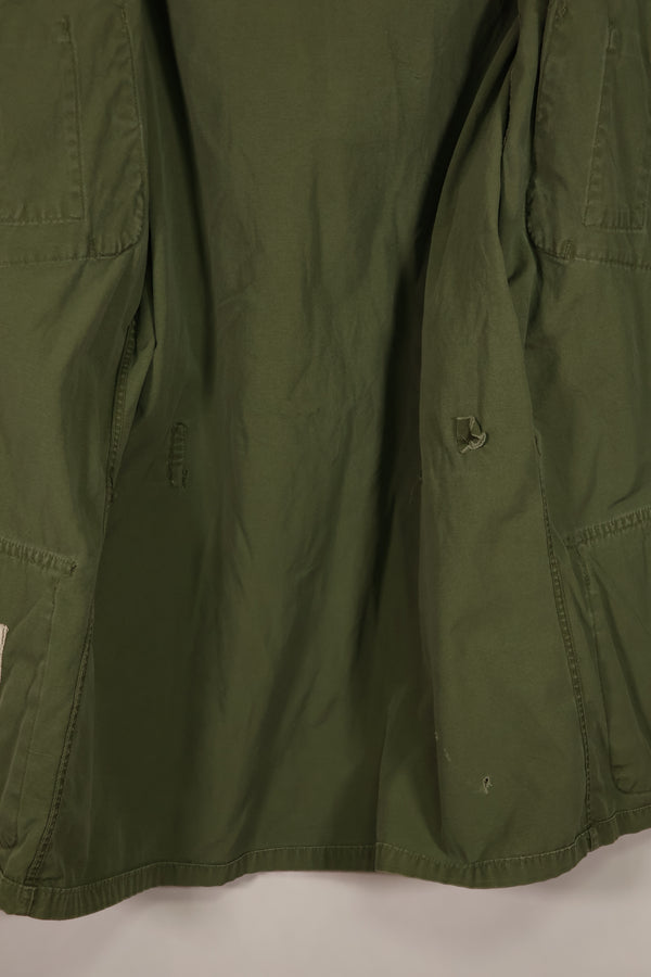 Real 1963-64 1st Model Jungle Fatigue Jacket, stains, holes.